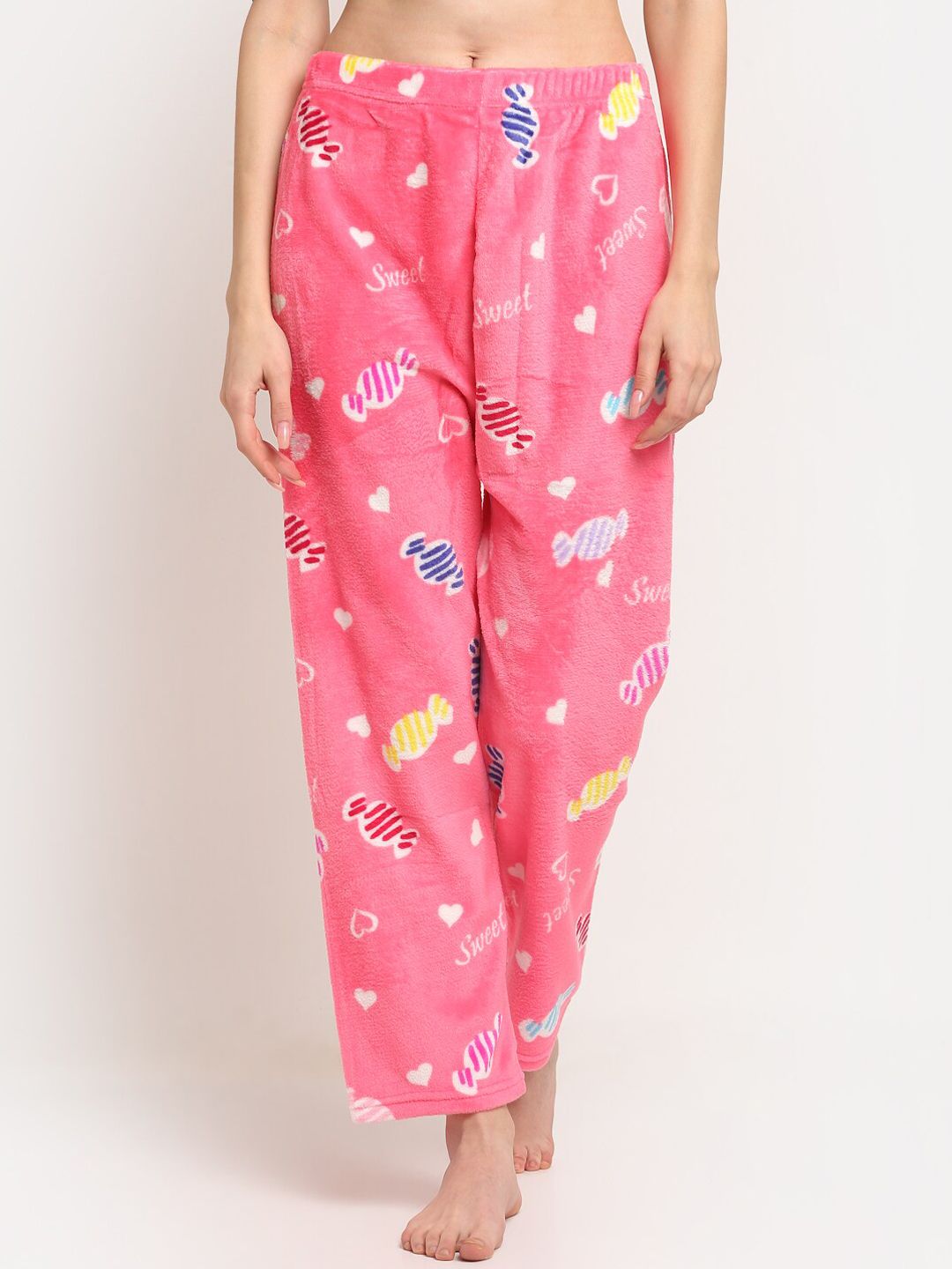 TAG 7 Women Pink & Blue Printed Lounge Pants Price in India