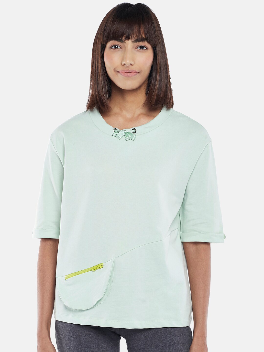 Ajile by Pantaloons Women Green Sweatshirt Price in India