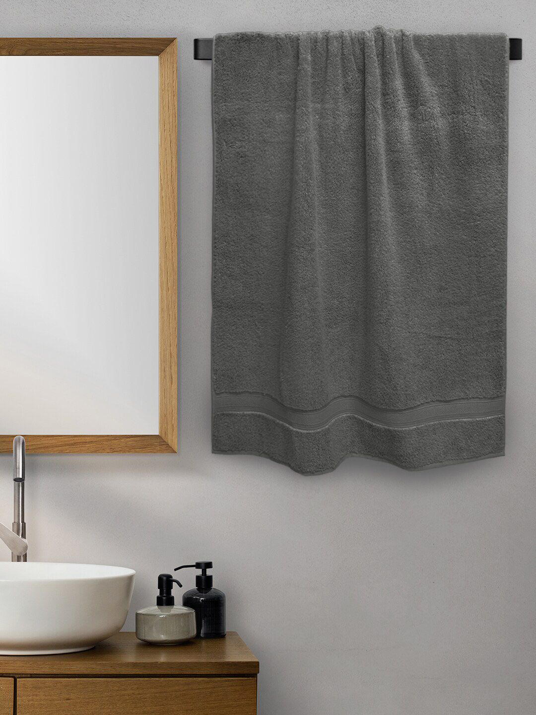 Aura Grey 650 GSM Cotton Bath Towels Price in India