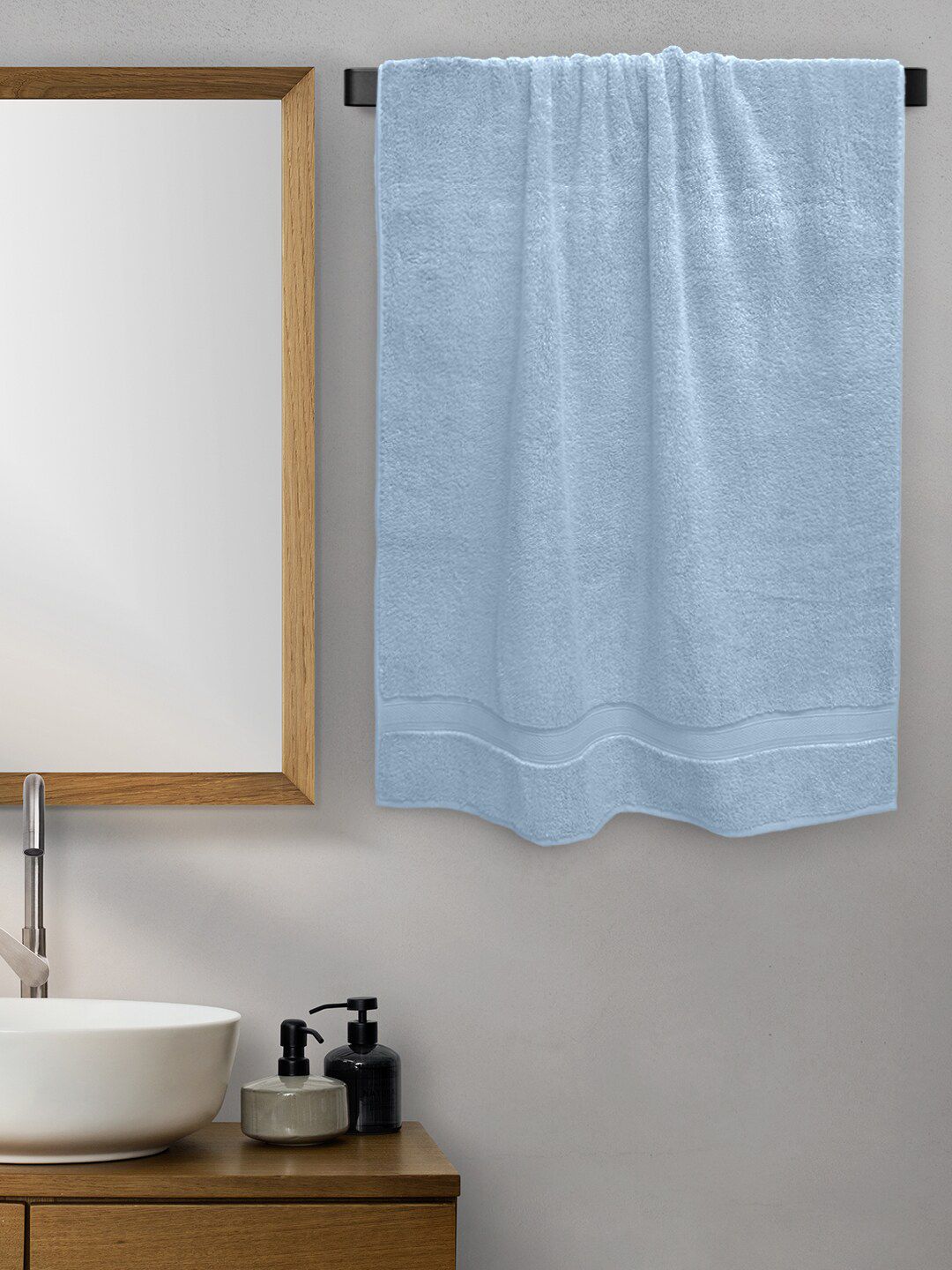 Aura Blue 650 GSM Cotton Bath Towel Price in India