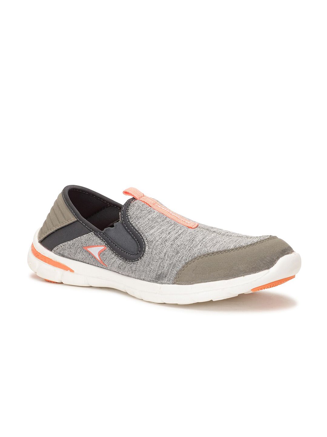 Power Women Grey Textile Walking Non-Marking Shoes Price in India