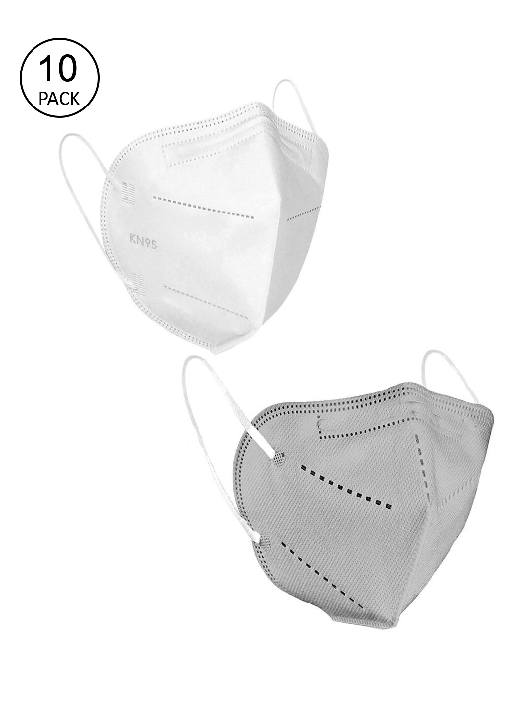OOMPH Unisex Pack Of 10 Solid 5-Ply Anti-Pollution Reusable KN95 Masks Price in India