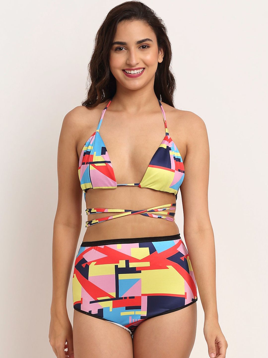 EROTISSCH Women Yellow & Red Printed Swim Shorts Price in India