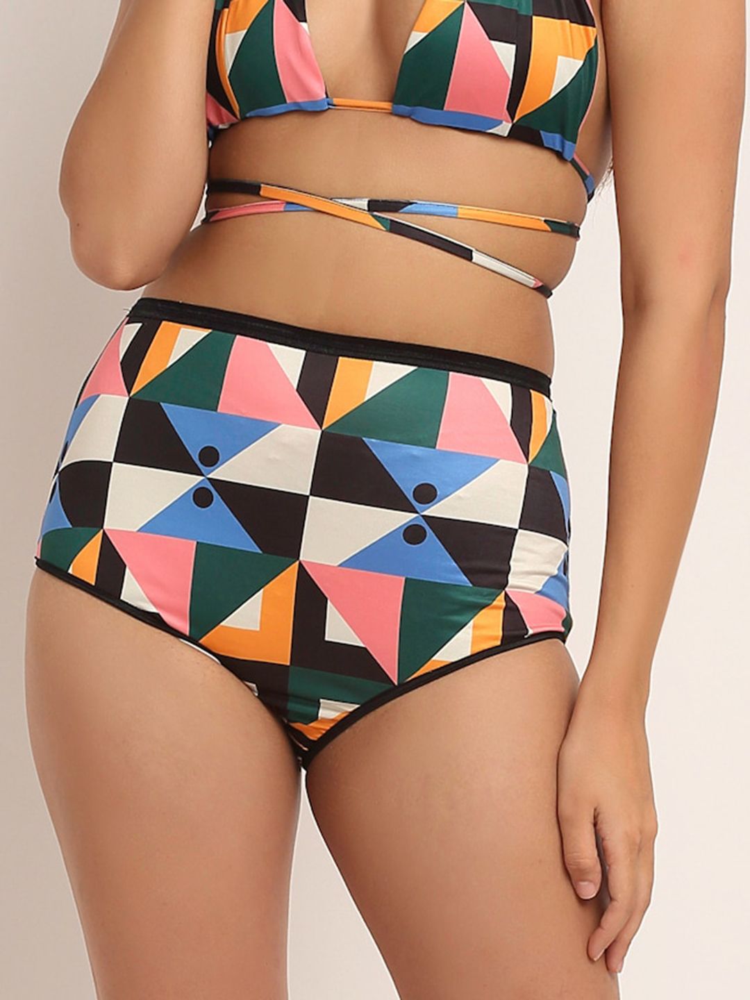 EROTISSCH Women Orange & Pink Printed Swim Shorts Price in India