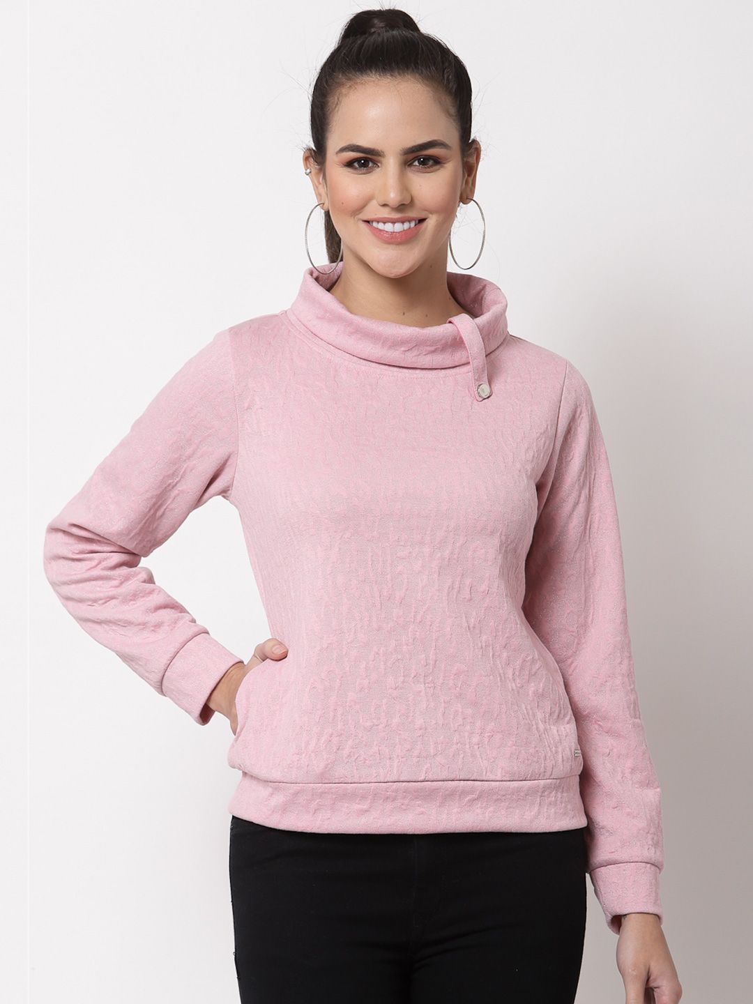 Juelle Women Pink Fleece Sweatshirt Price in India