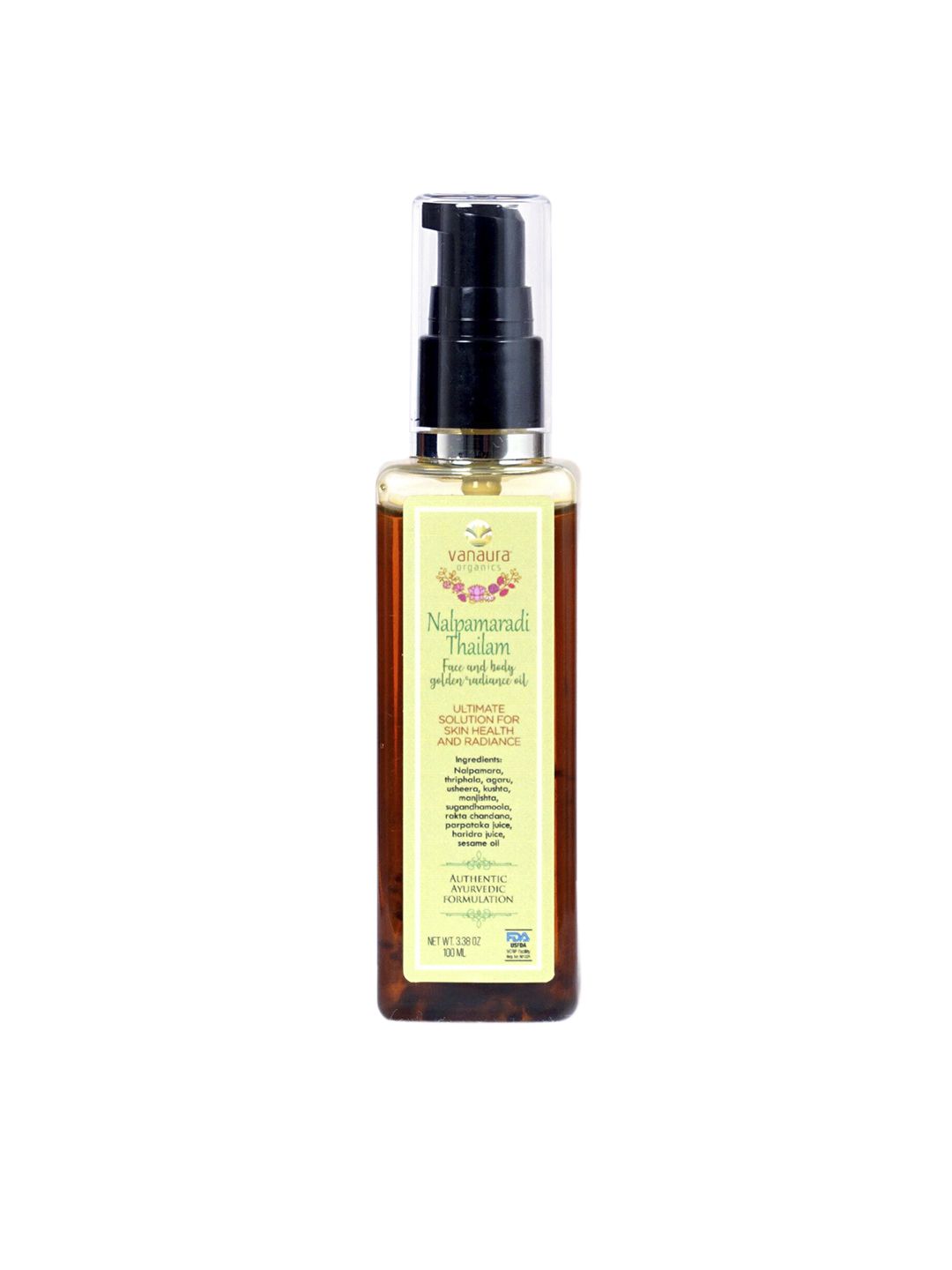 vanaura organics Face & Body Golden Radiance Nalpamaradi Thailam 100ml