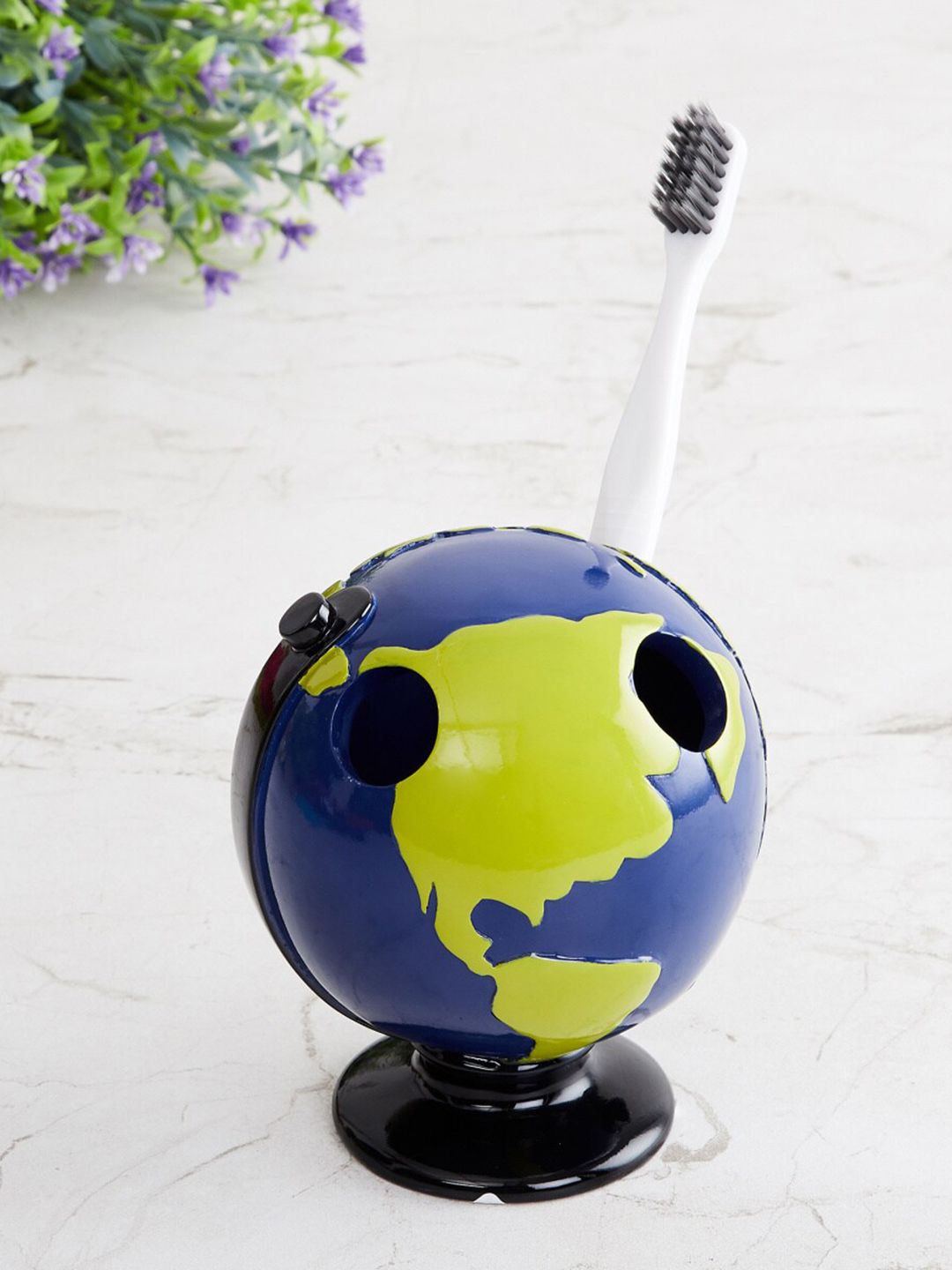 Home Centre Blue & Green Printed Toothbrush Holder Price in India