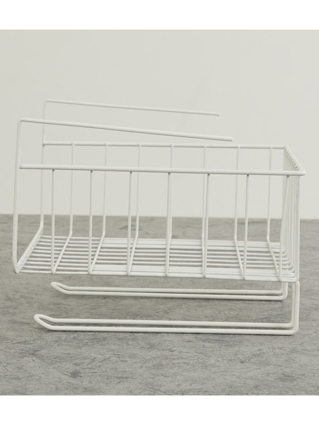 Home Centre Off White Solid Metal Over The Shelf Utensil Holder Basket Price in India
