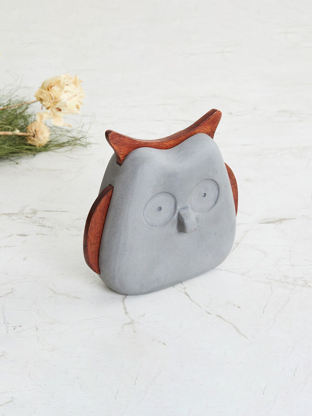 Home Centre Grey Owl Figurine Polyresin Showpiece Price in India
