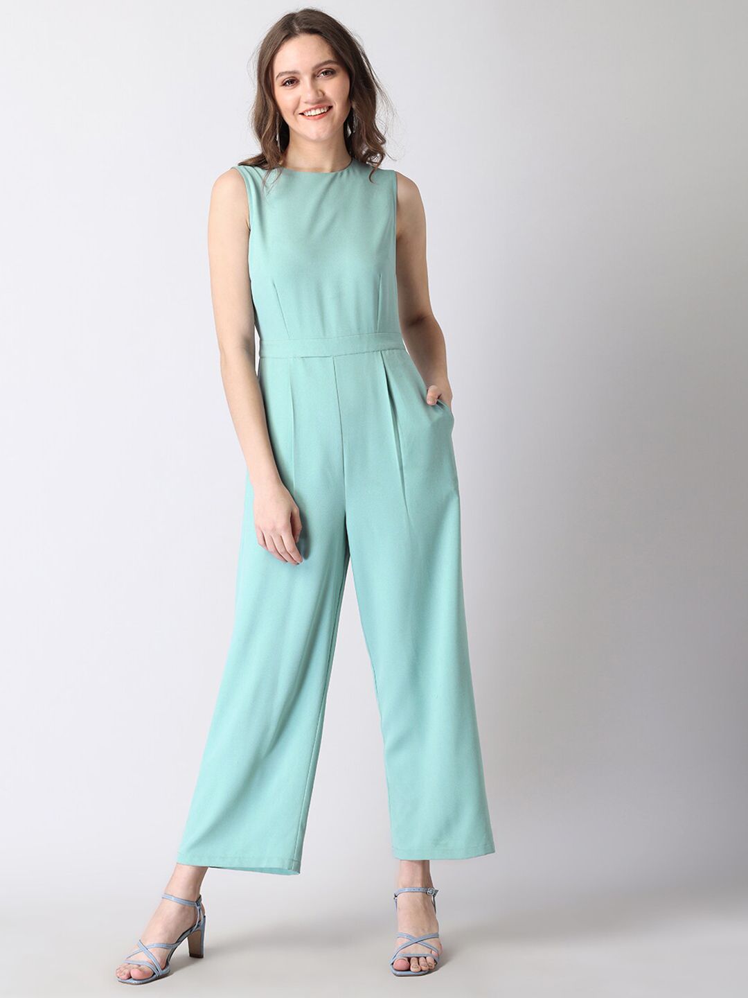 FabAlley Green Basic Jumpsuit Price in India