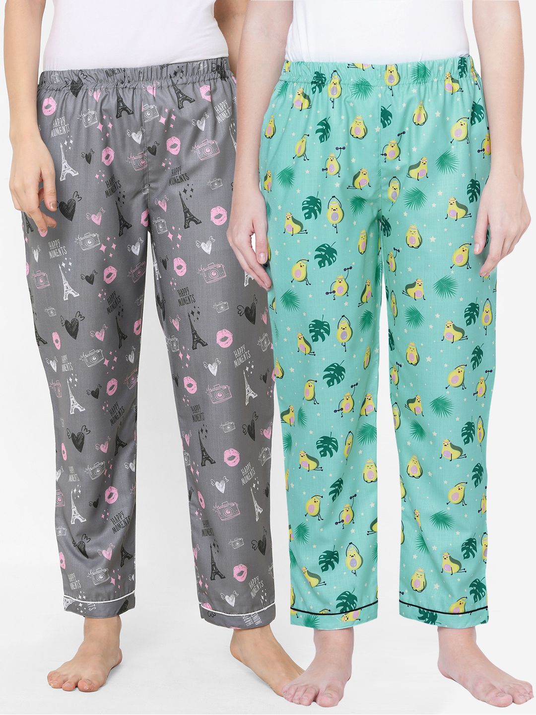 FashionRack Pack of 2 Women Printed Lounge Pants Price in India