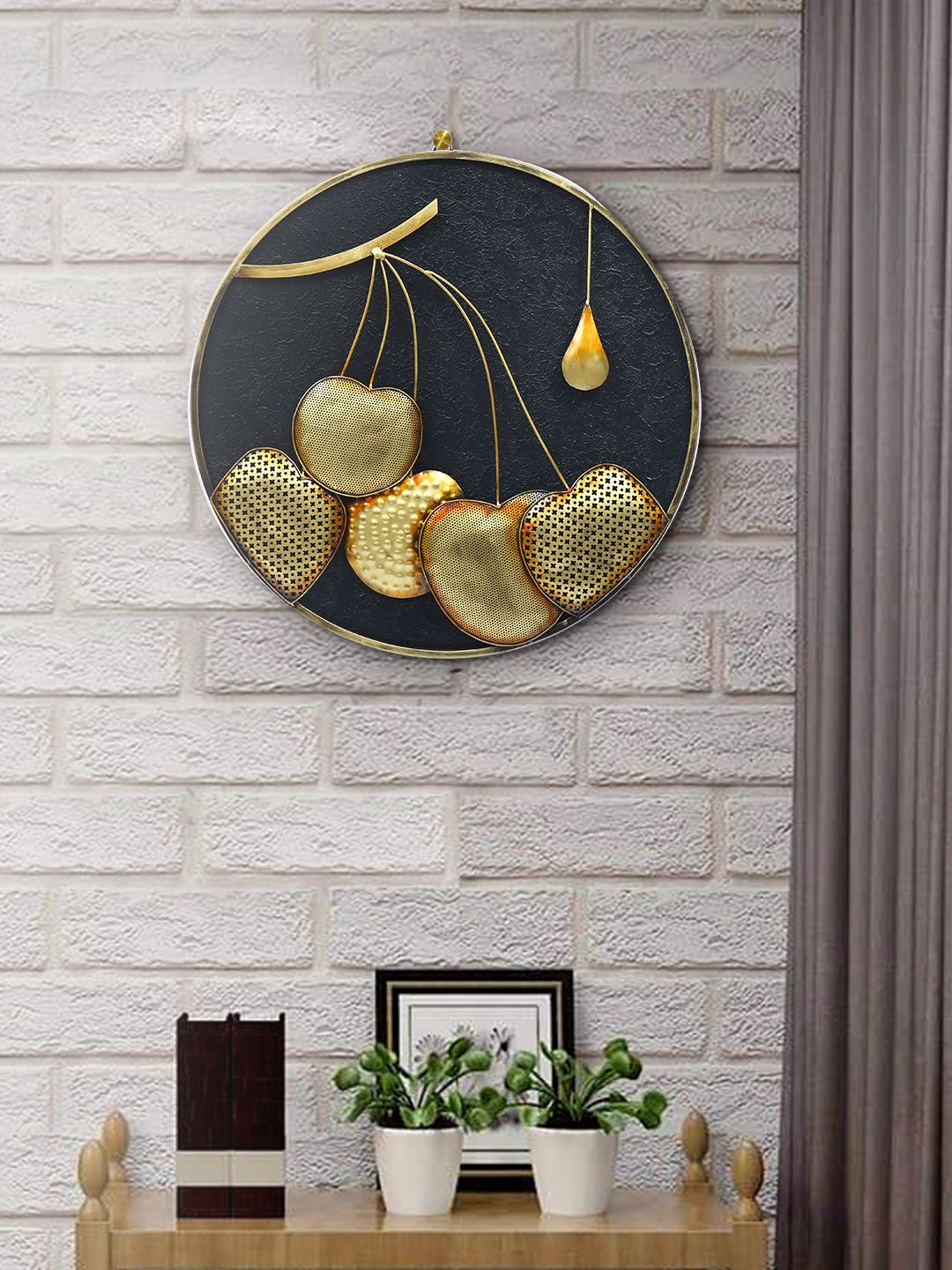 Aapno Rajasthan Gold-Toned & Black Vibrant & Picturesque Wall Decor Price in India