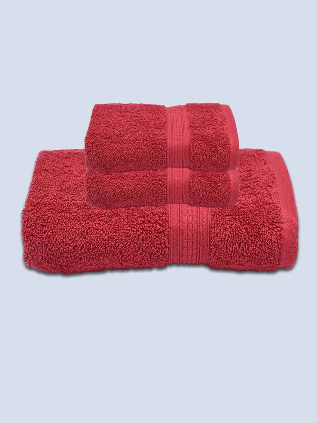 Livpure Smart Set of 3 Red Solid 500 GSM Towels Price in India
