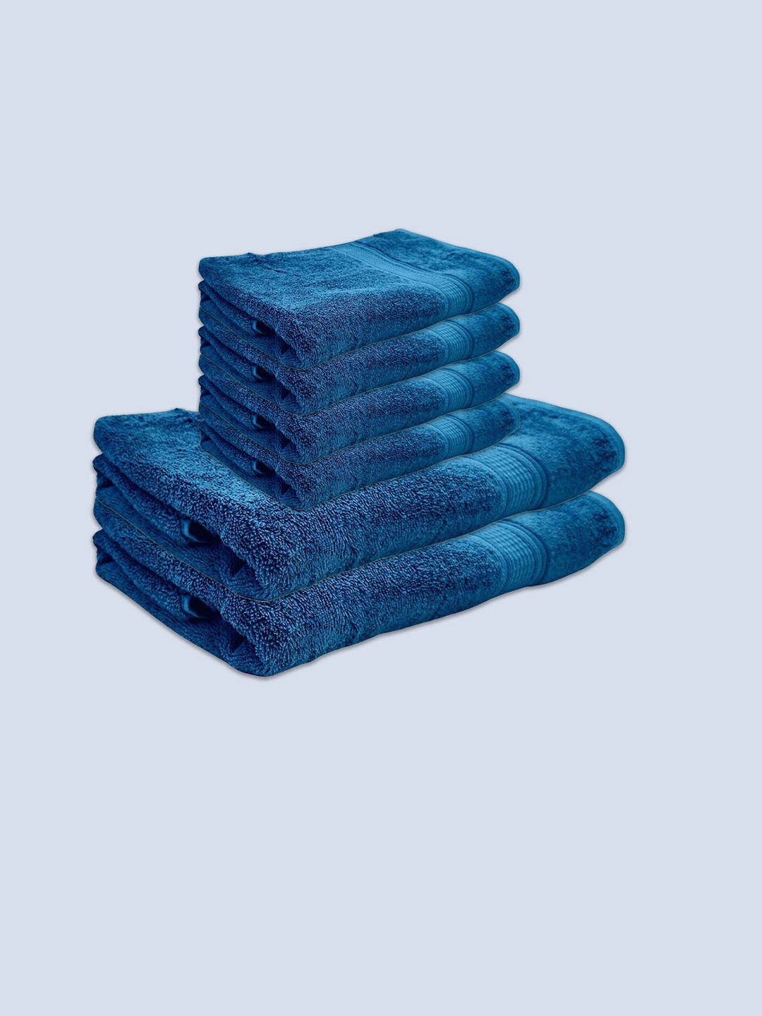 Livpure Smart Medetarian Blue Solid Pack of 6 500 GSM Bath & Hand Towel Price in India