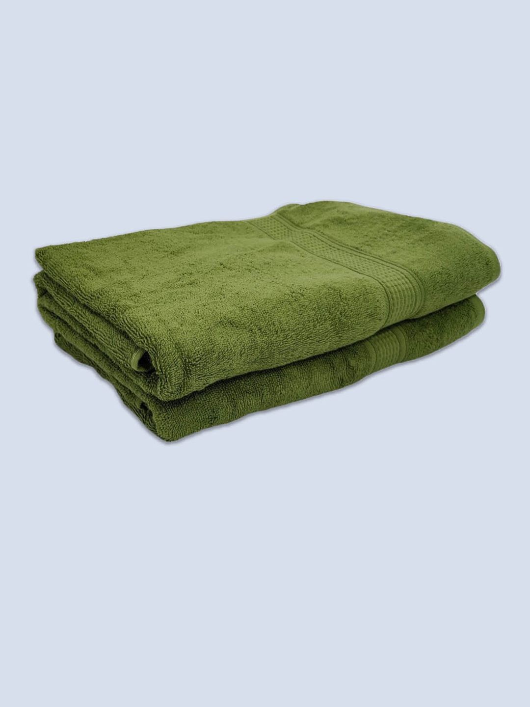 Livpure Smart Set of 2 Green Solid 500 GSM Bath Towels Price in India