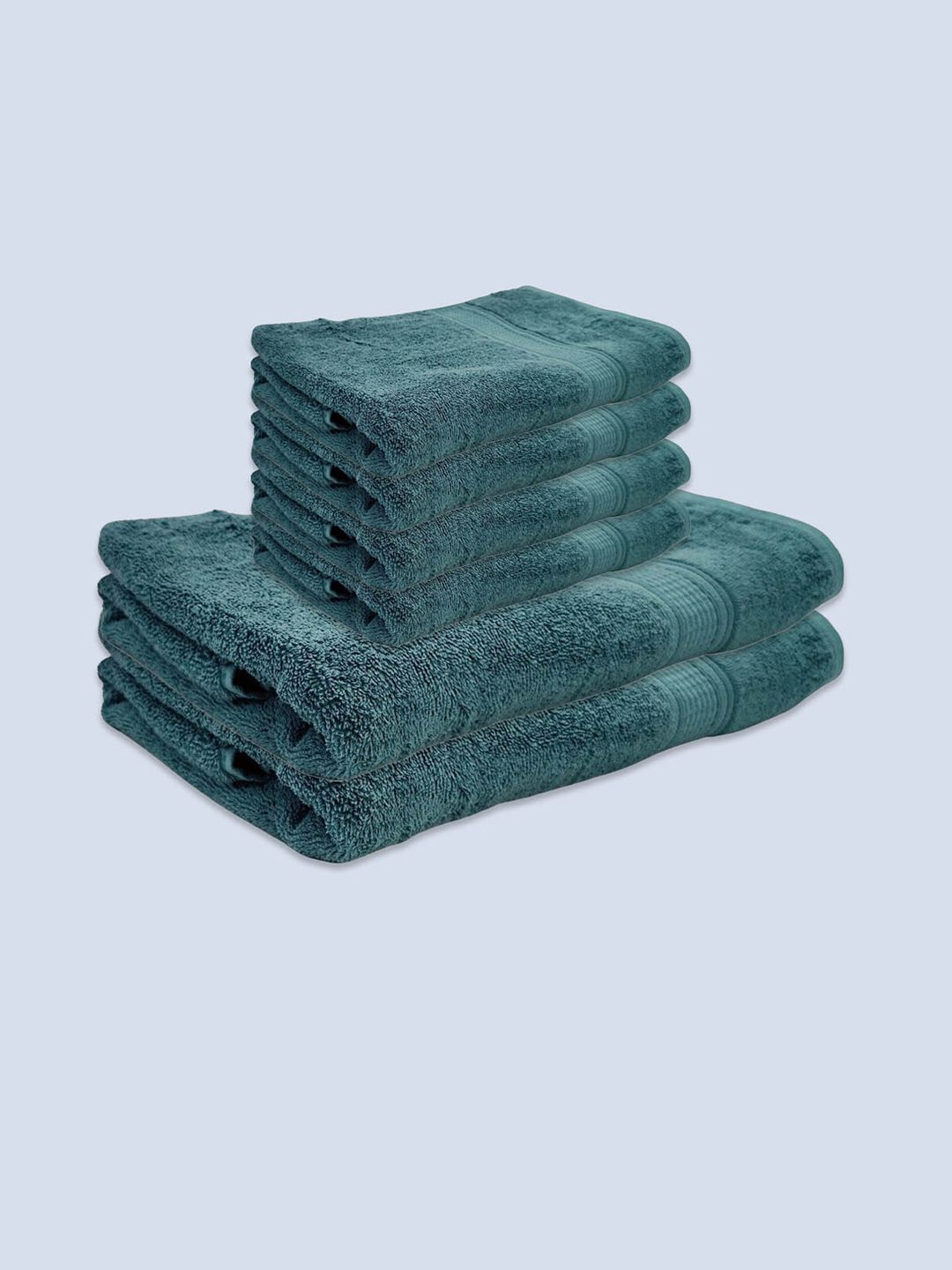 Livpure Smart Set of 6 Green Solid 500 GSM Towels Price in India