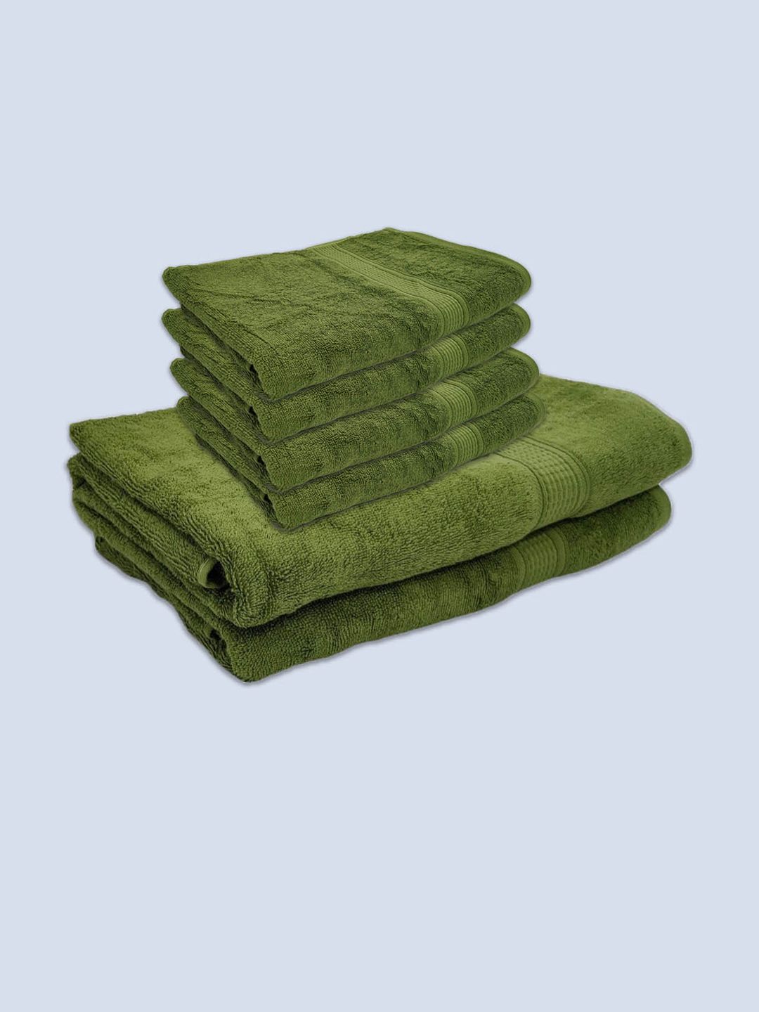 Livpure Smart Set Of 6 Green Solid Cotton 500 GSM Towels Price in India