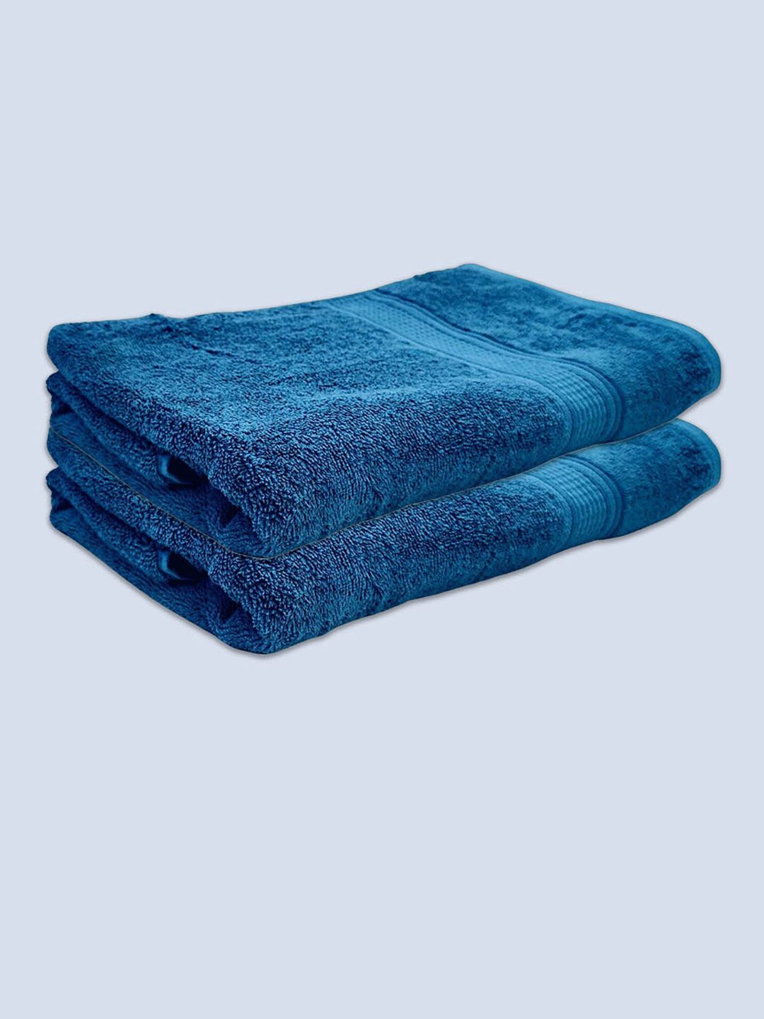 Livpure Smart Medetarian Blue Pack of 2 Solid 500 GSM Bath Towel Price in India