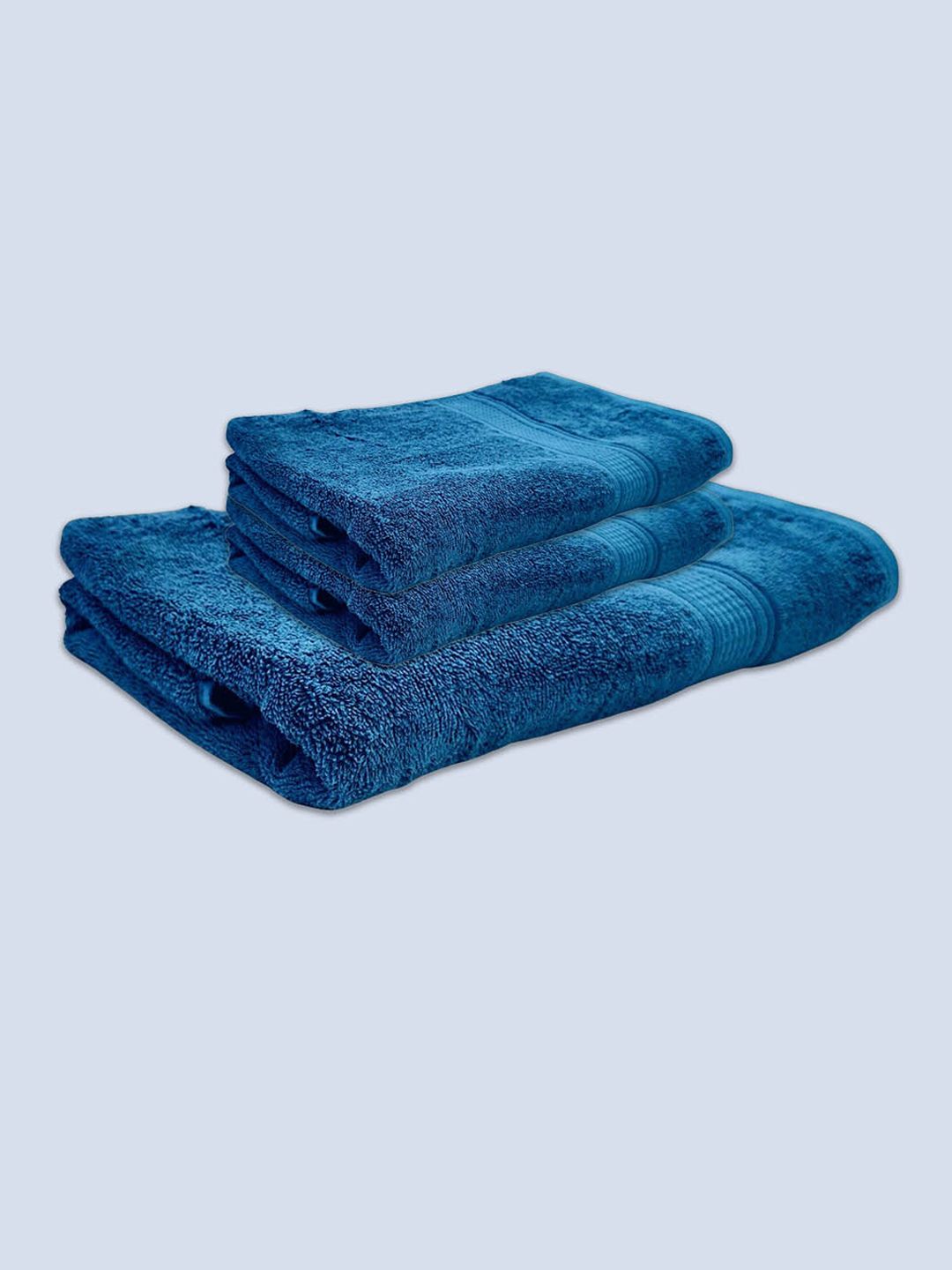 Livpure Smart Set of 3 Blue Solid 500 GSM Towels Price in India