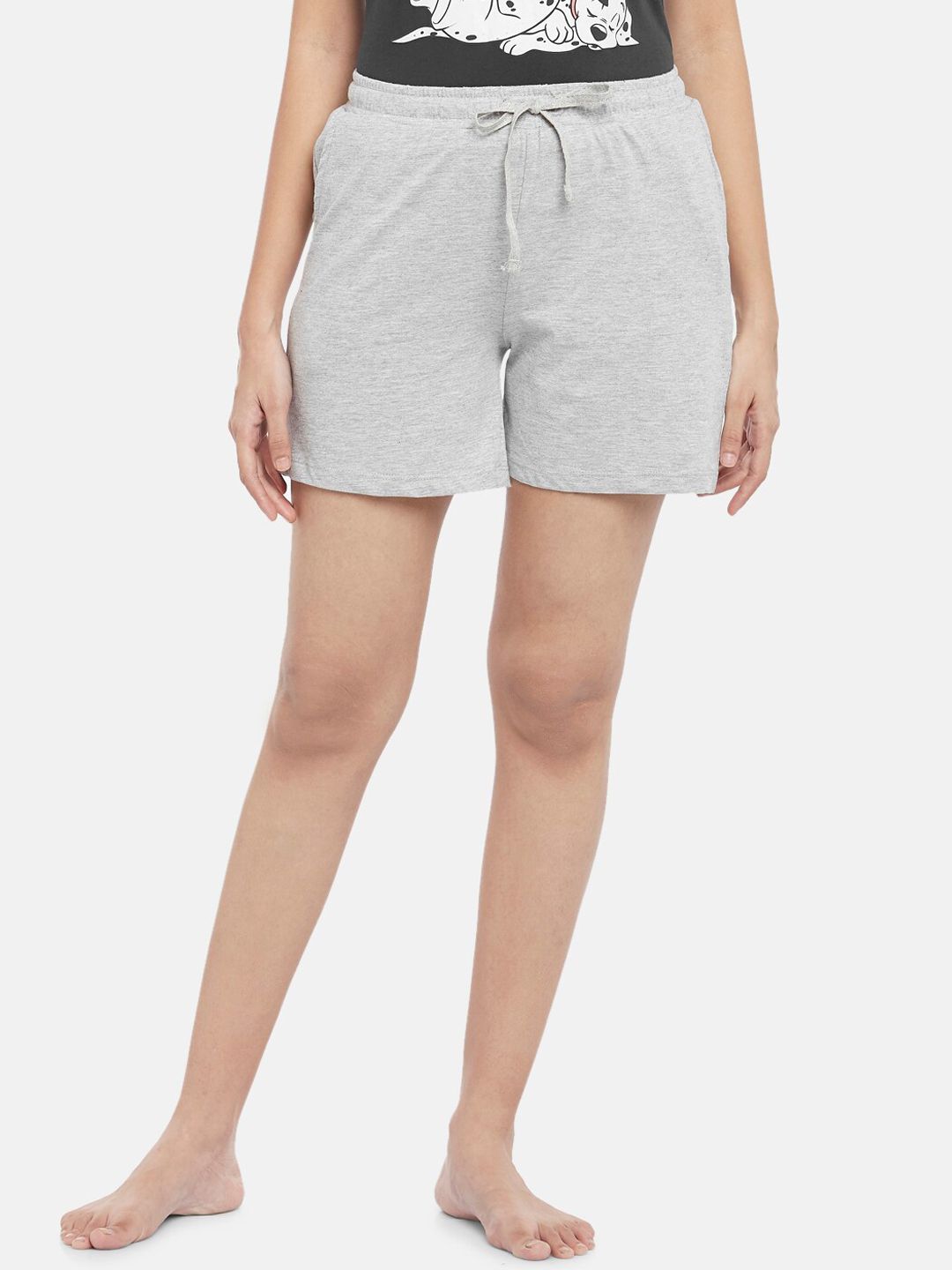Dreamz by Pantaloons Women Grey Cotton Lounge Shorts Price in India