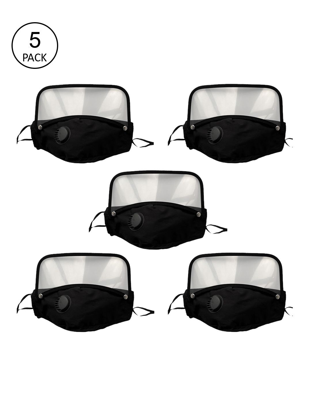 POKORY Unisex Pack of 5 Pollution Mask With Eye Shield & Elastic Strap Price in India