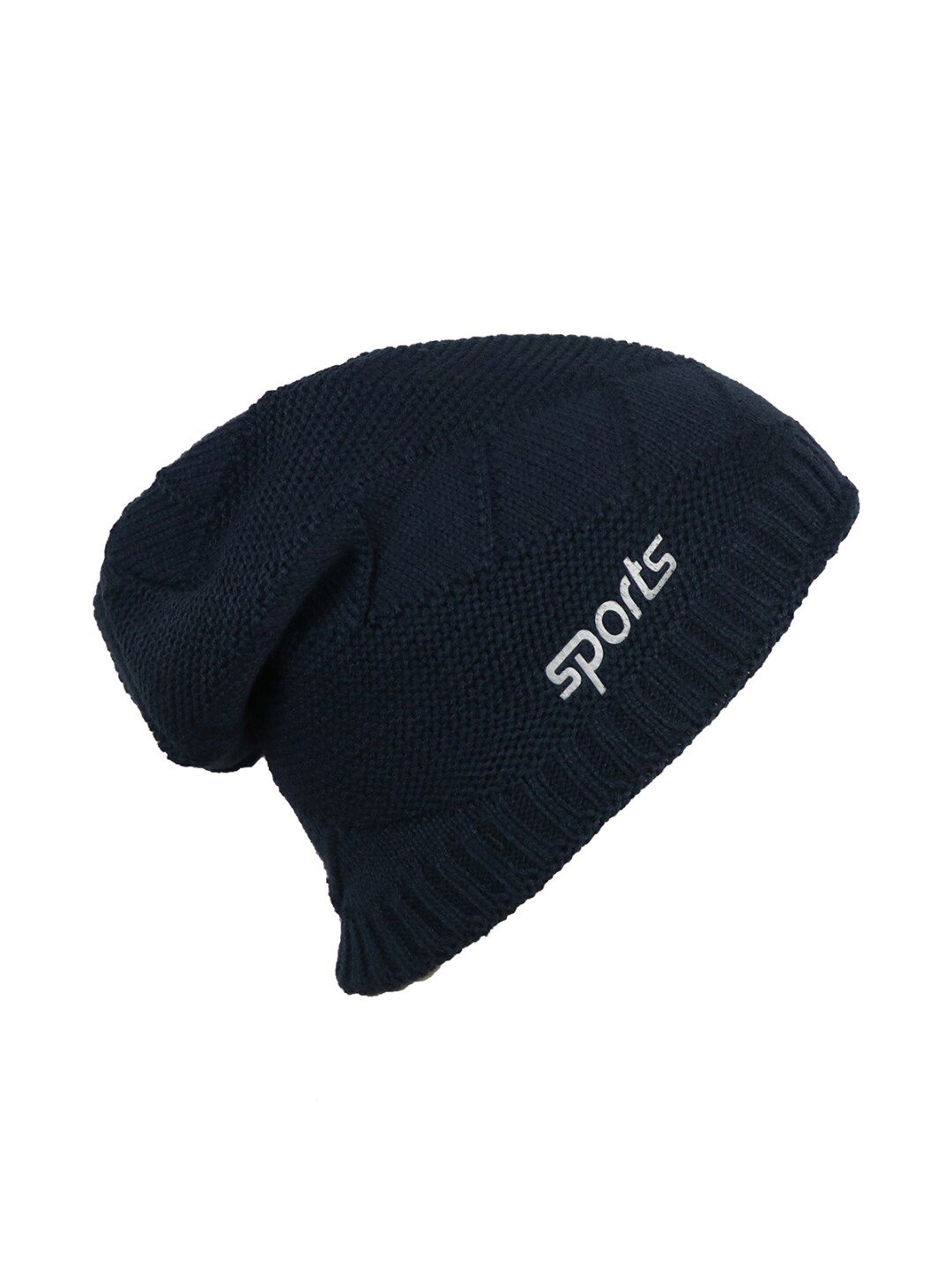 iSWEVEN Unisex Navy Blue Wool Beanie Price in India