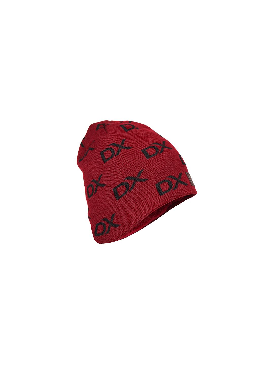 iSWEVEN Unisex Red & Black Inside fur thick Beanie Price in India