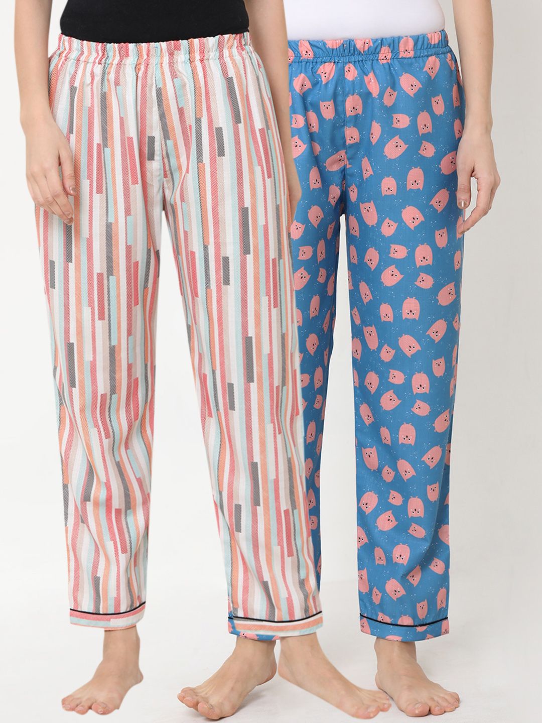 FashionRack Women Pack of 2 Printed Lounge Pants Price in India