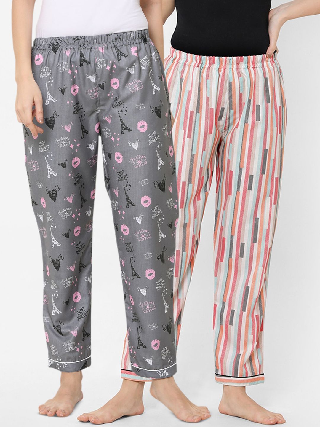 FashionRack Pack Of 2 Printed Lounge Pants Price in India