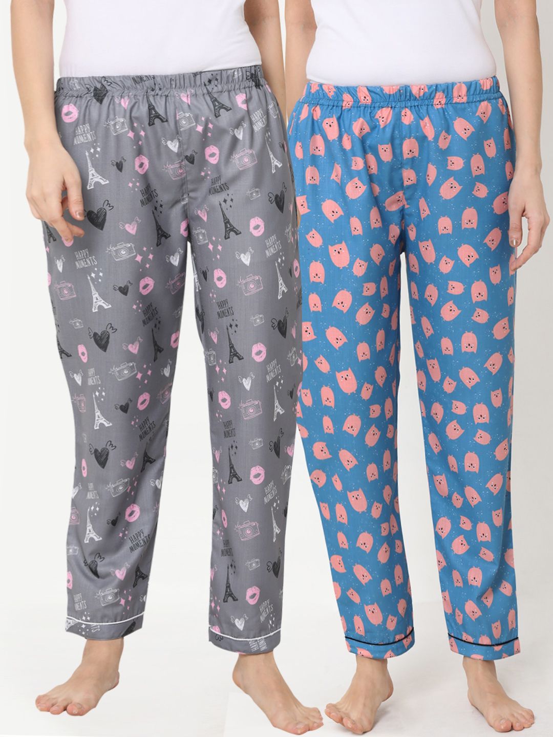 FashionRack Pack Of 2 Women Printed Lounge Pants Price in India