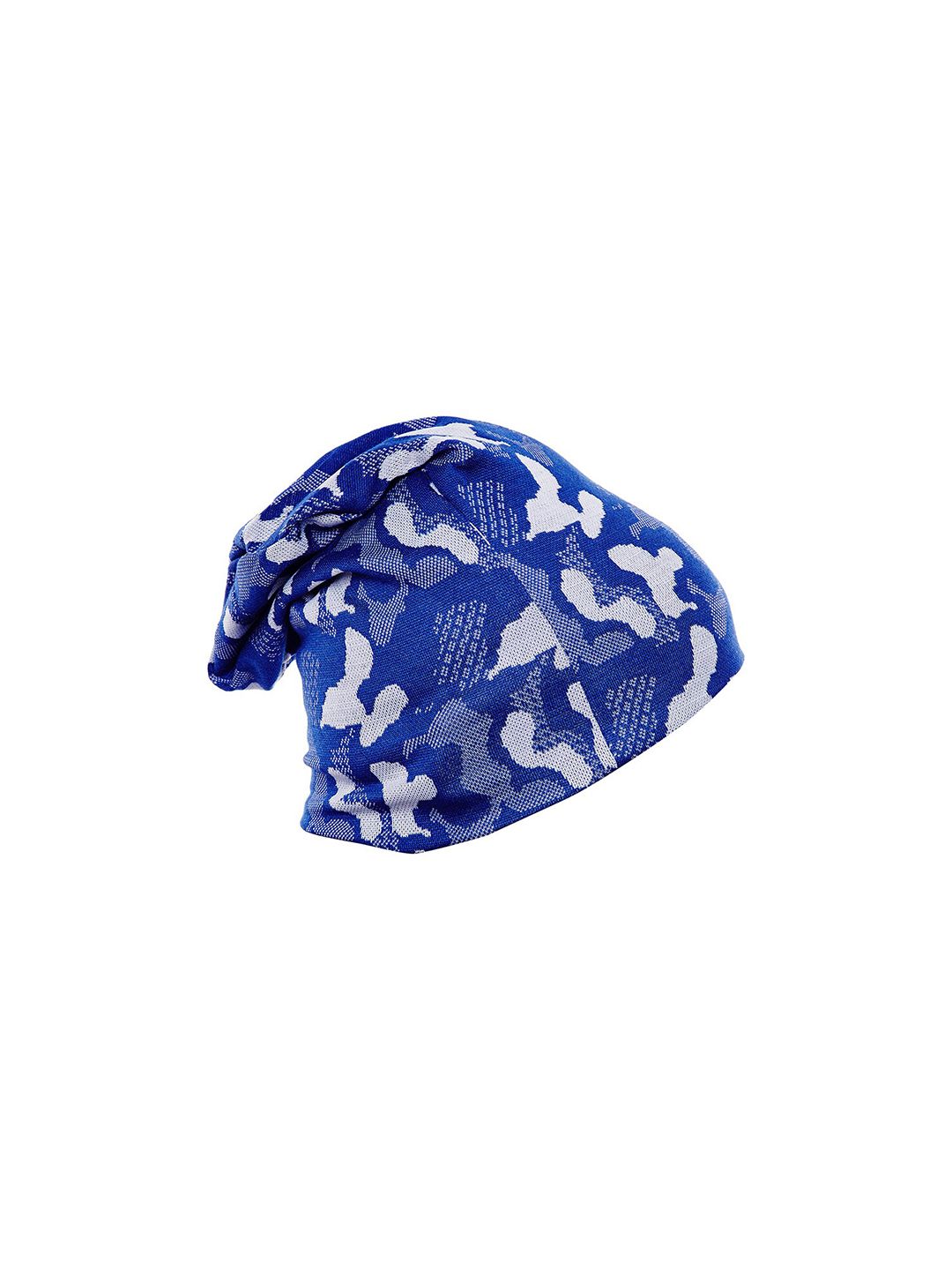 VIMAL JONNEY Unisex Blue & White Printed Beanie Price in India