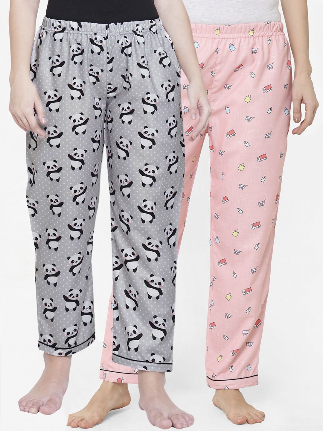 FashionRack Women Pack of 2 Printed Lounge Pants Price in India