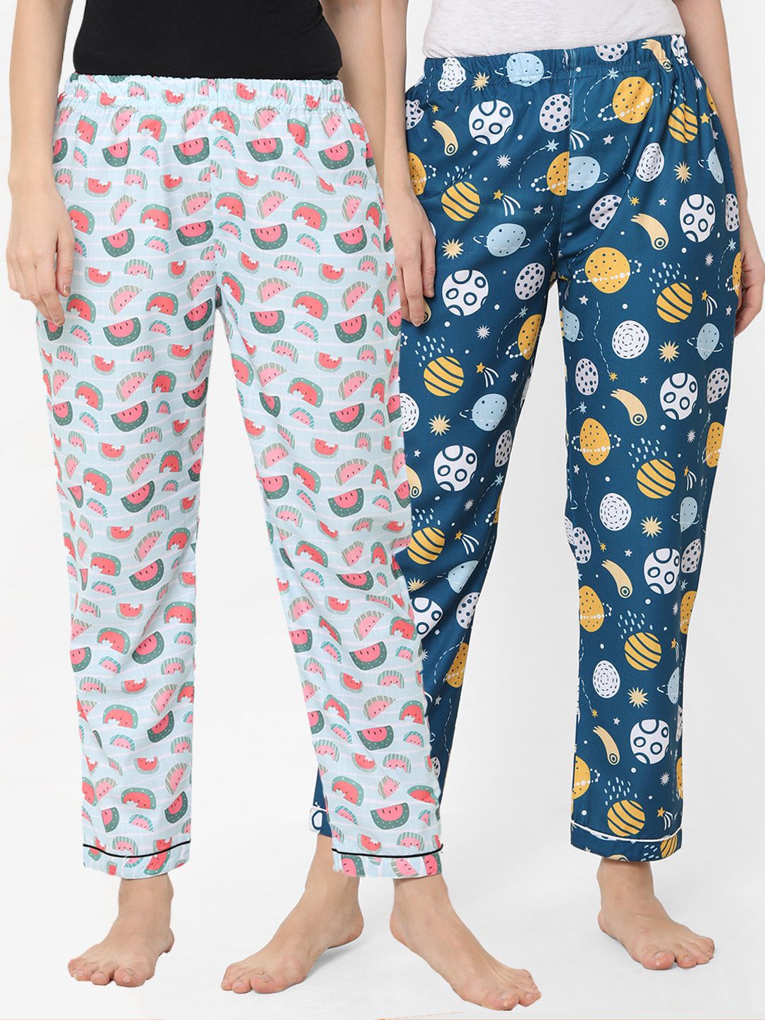 FashionRack Pack Of 2 Women Printed Lounge Pants Price in India