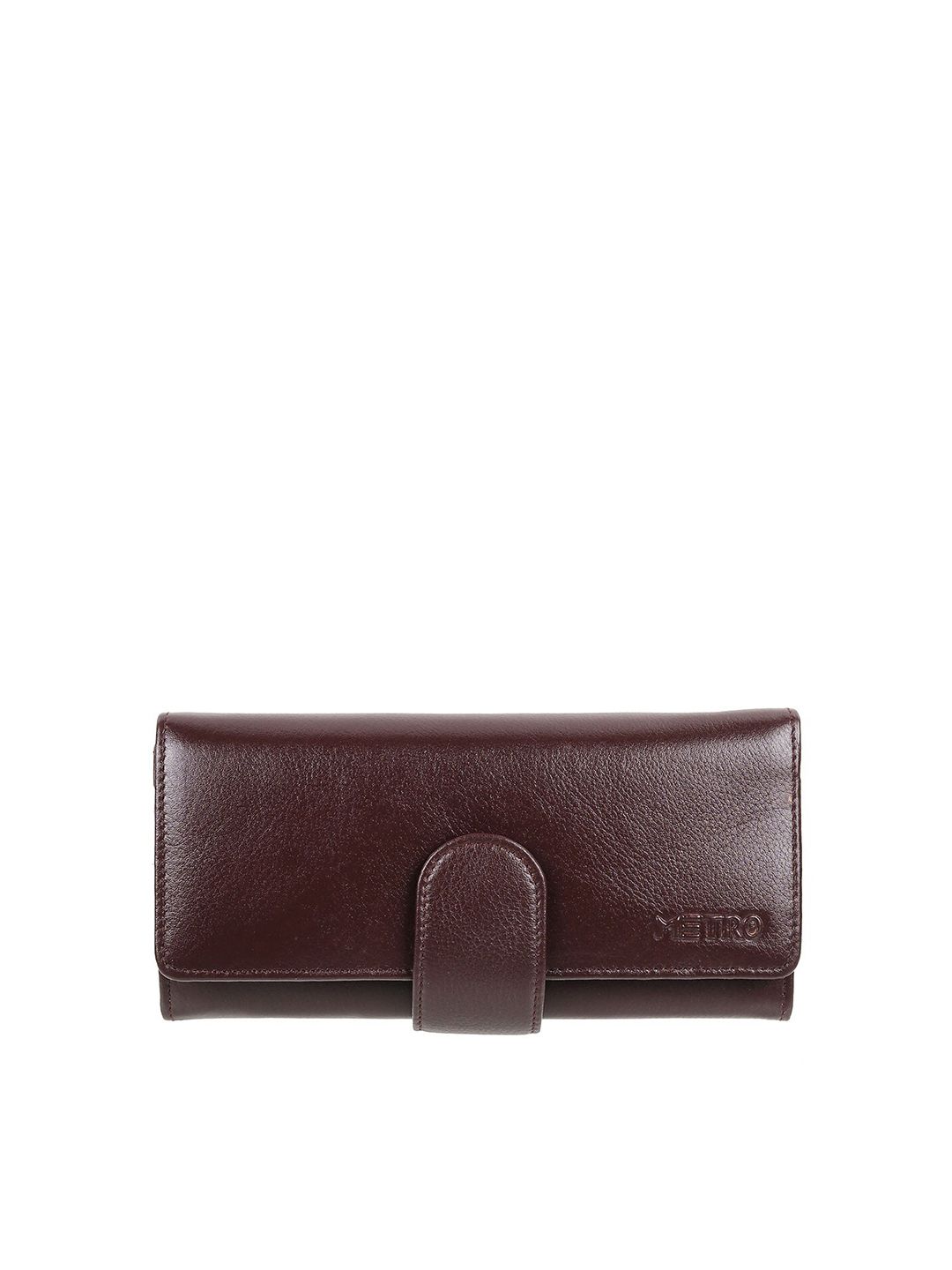 Metro Women Brown Leather Envelope Price in India