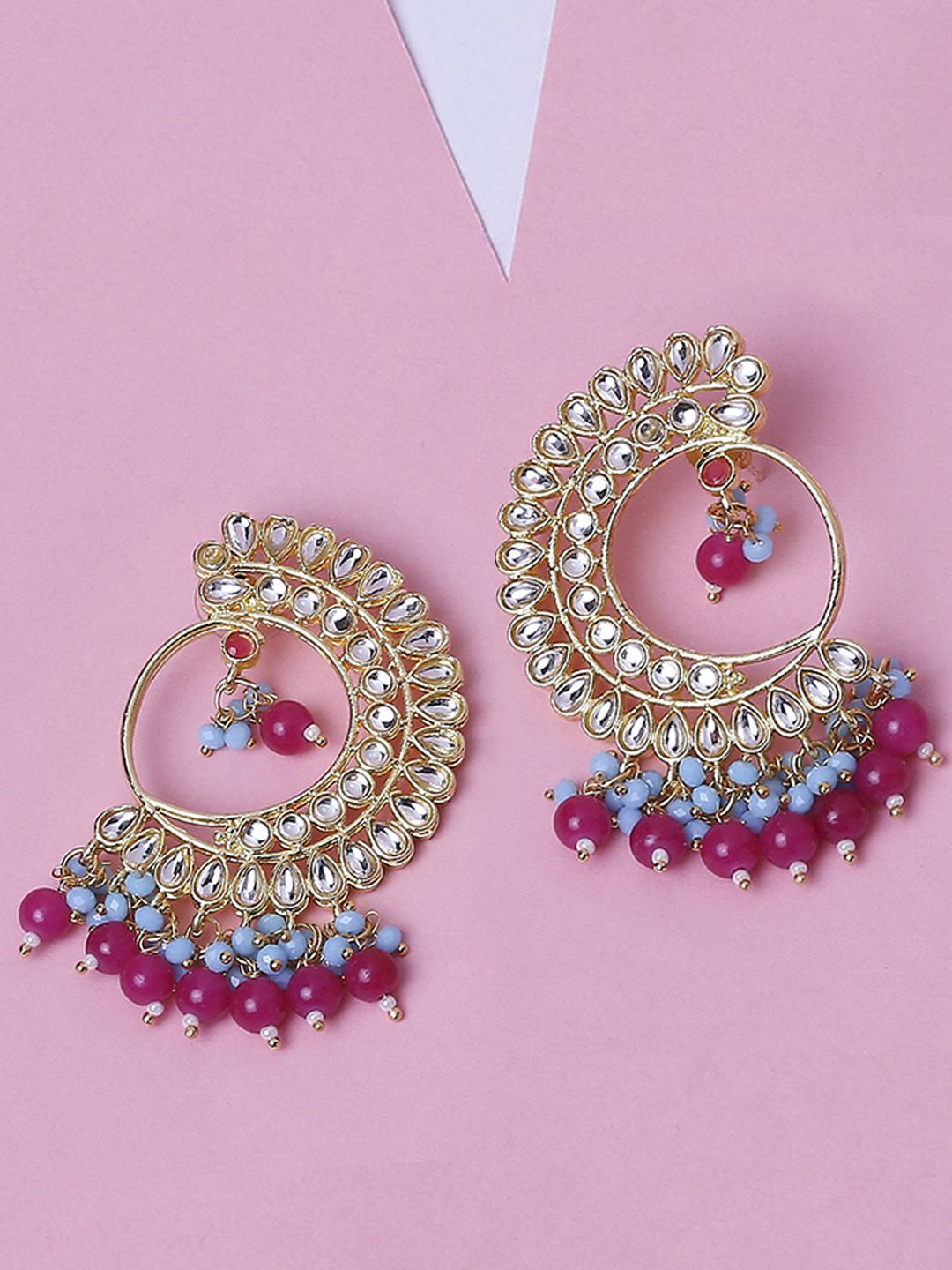 OOMPH Red Circular Drop Earrings Price in India