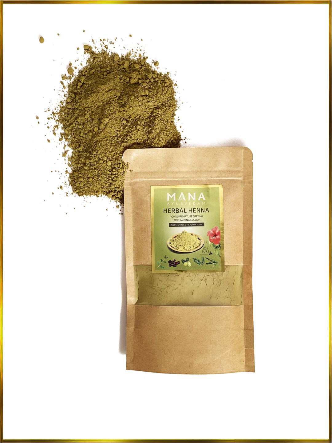 MANA AYURVEDAM Green Herbal Henna Powder 100g Price in India