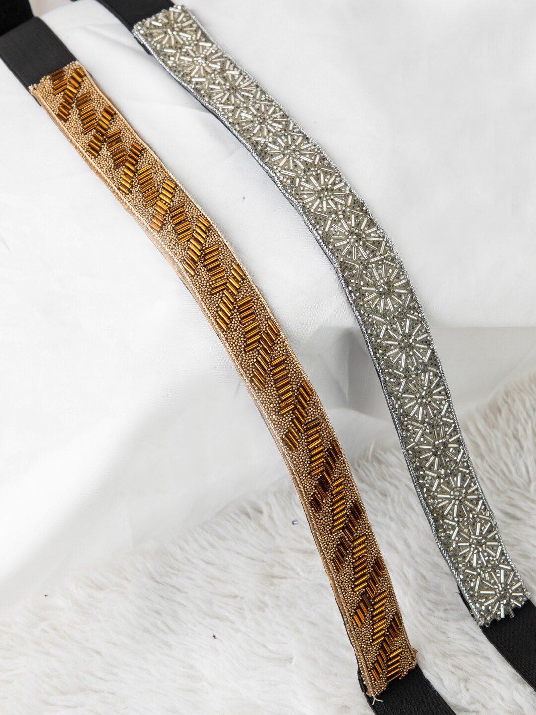 DEEBACO Women Pack Of 2 Silver & Gold-Toned Embellished Belt Price in India