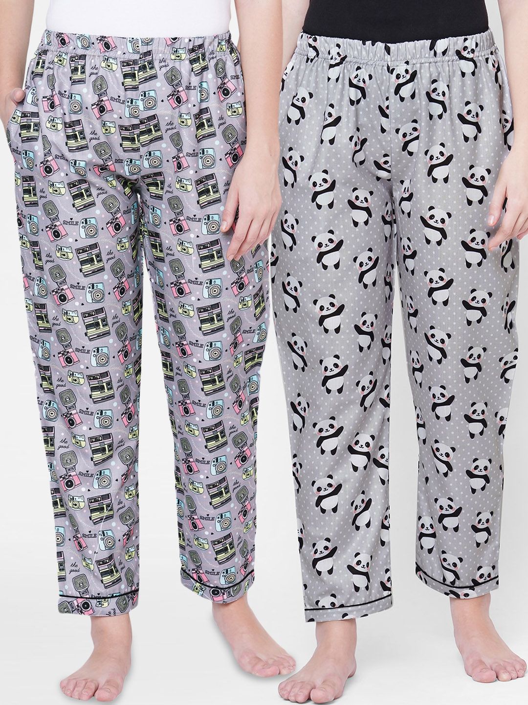 FashionRack Women Pack of 2 Printed Lounge Pants Price in India