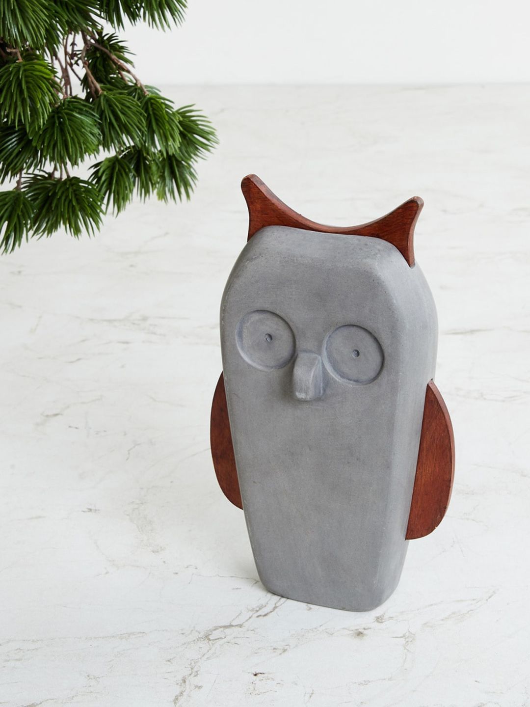 Home Centre Grey Polyresin Solid Owl Figurine Showpieces Price in India