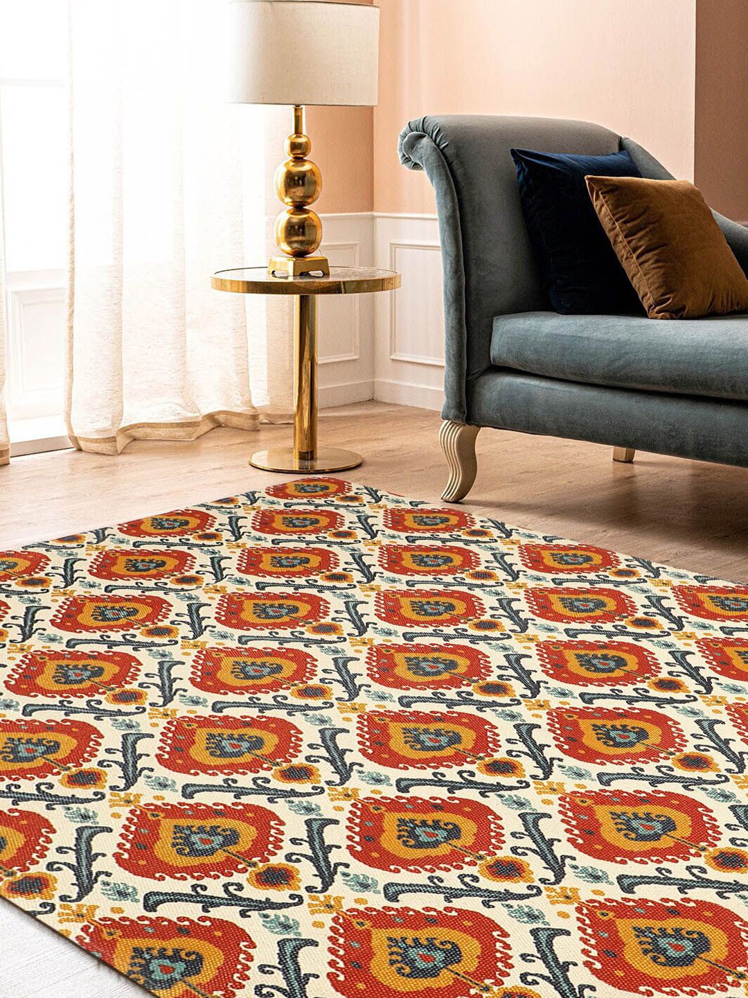 BLANC9 Multicoloured Printed 800 GSM Bath Carpet Price in India