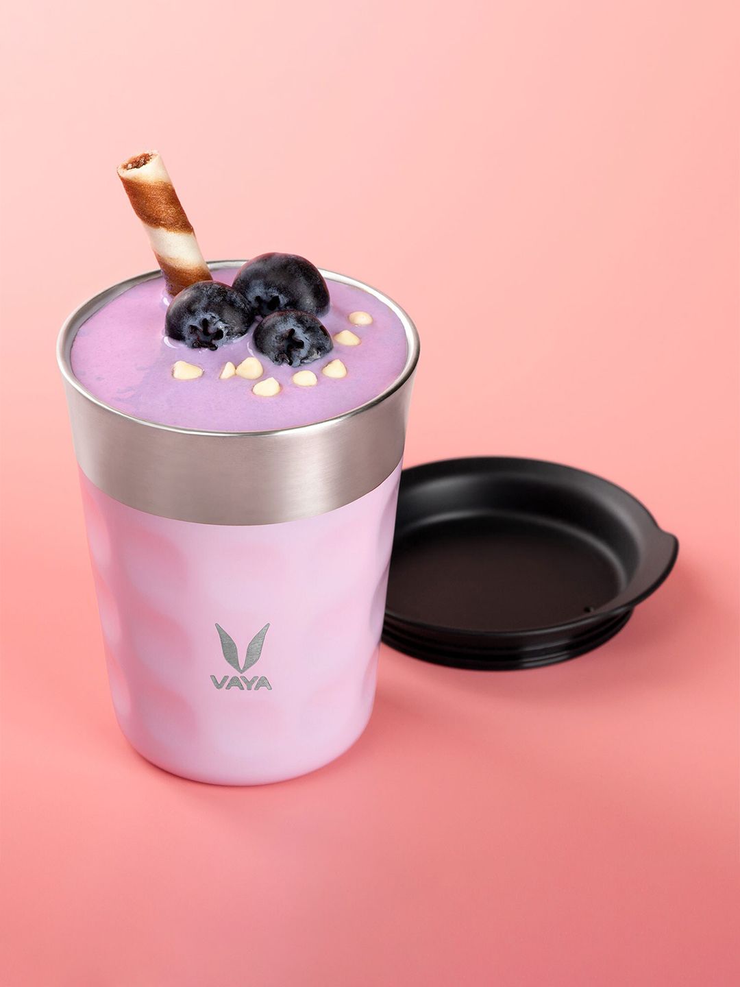 Vaya Purple & Silver-Toned Textured Stainless Steel Matte Mugs Set of Cups and Mugs Price in India