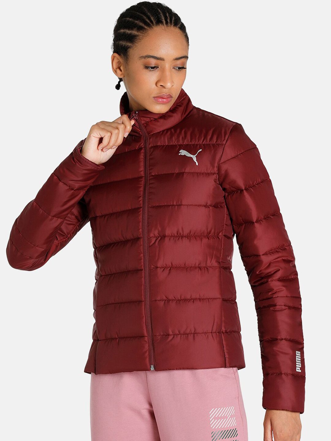 Puma Women Maroon Padded Jacket Price in India