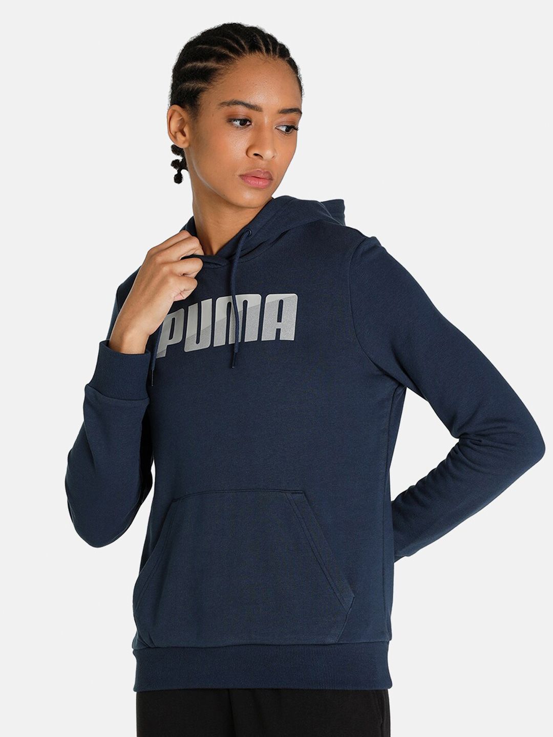 Puma Women Blue Hooded Sweatshirt Price in India