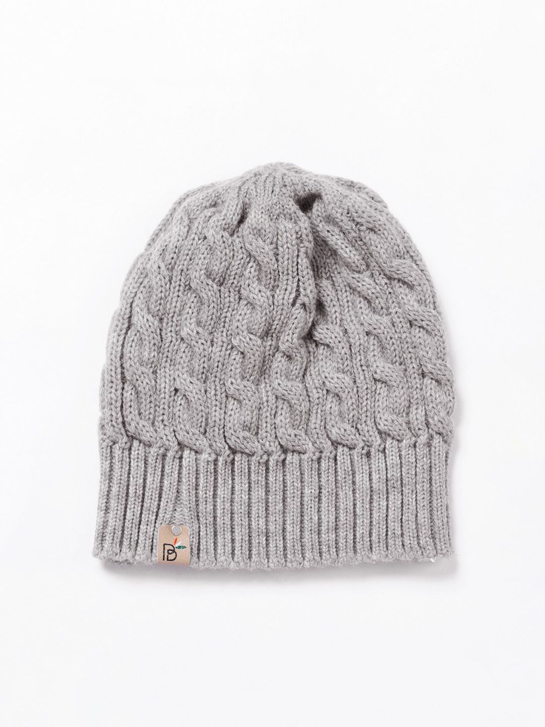 Bharatasya Women Grey Acrylic Beanie Price in India