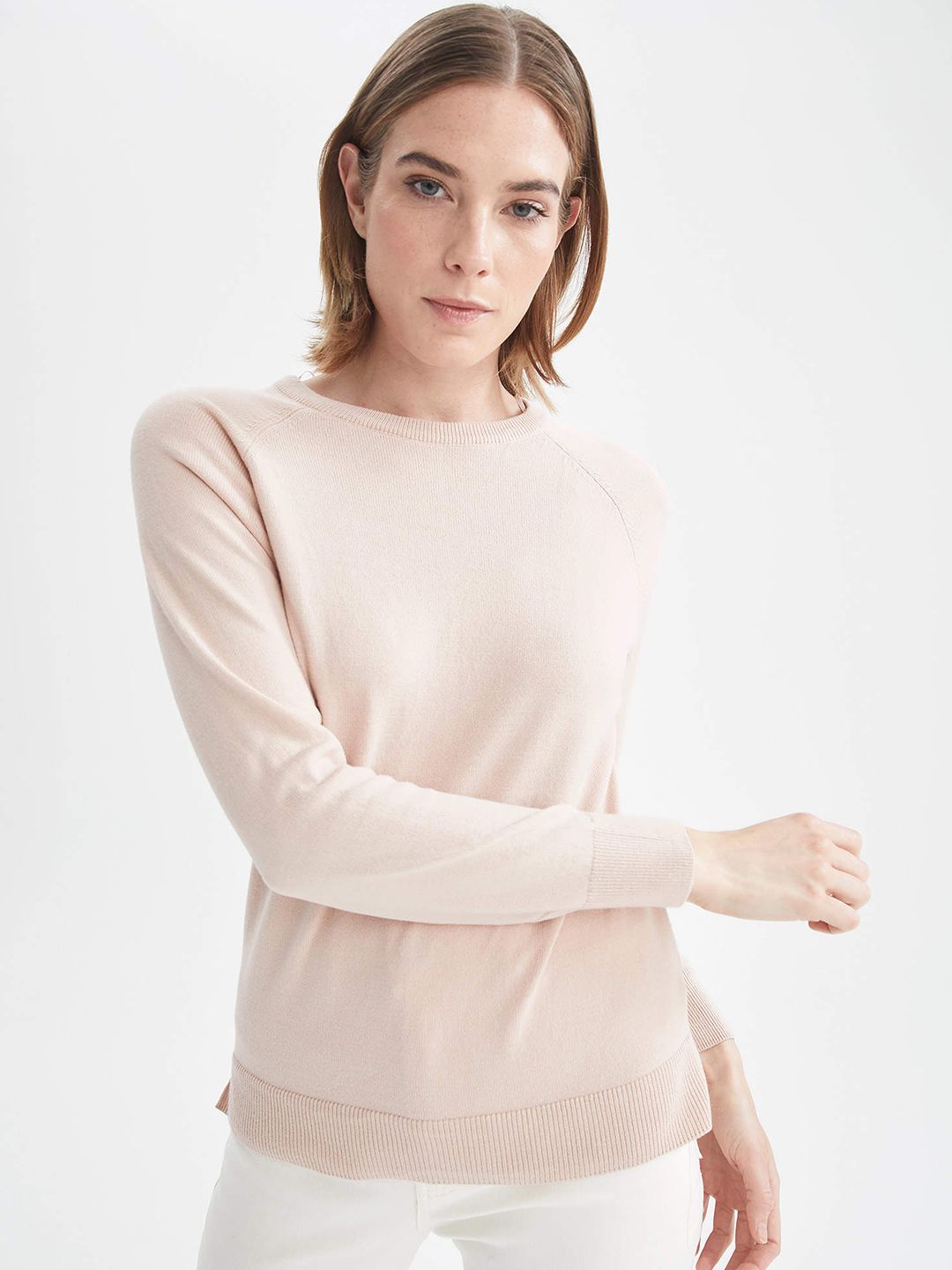 DeFacto Women Pink Solid Pullover Price in India