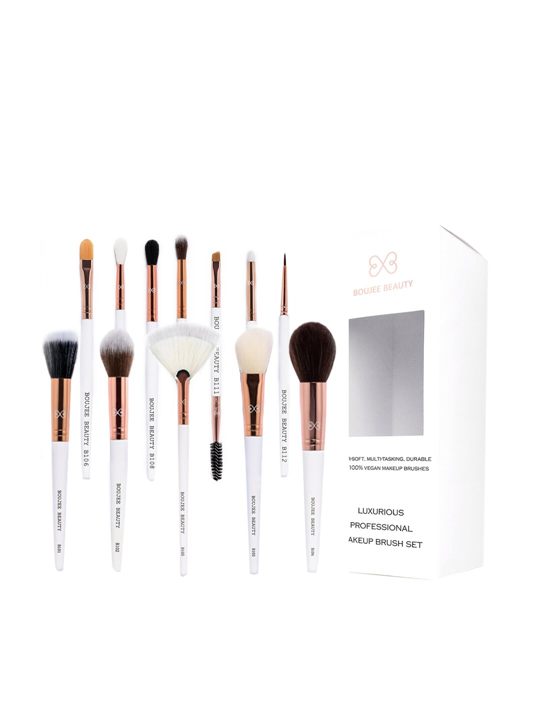 BOUJEE BEAUTY White Set Of 12 Professional Brushes S103 Price in India