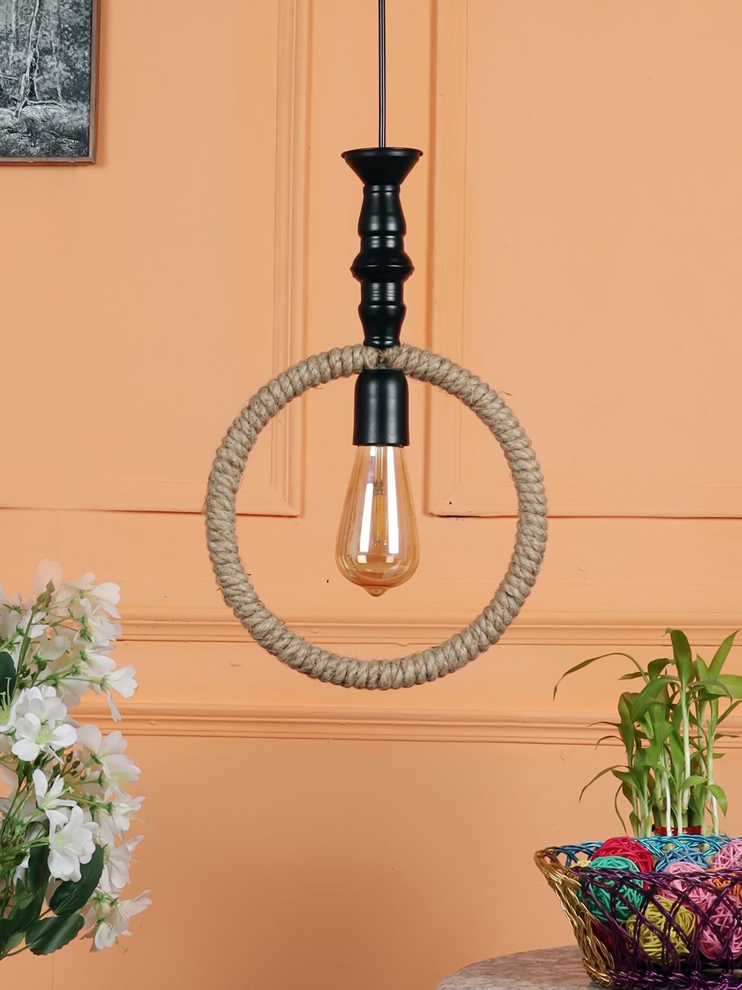 MFD HOME FURNISHING Brown Ceiling Lamps Price in India