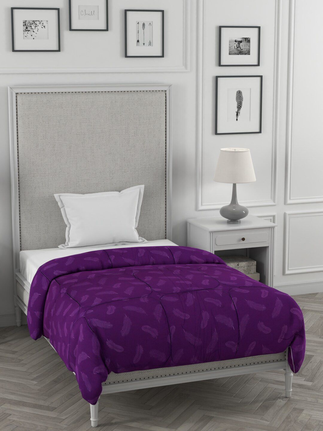 A Homes Grace Purple 600 GSM Heavy Winter Single Bed Comforter Price in India