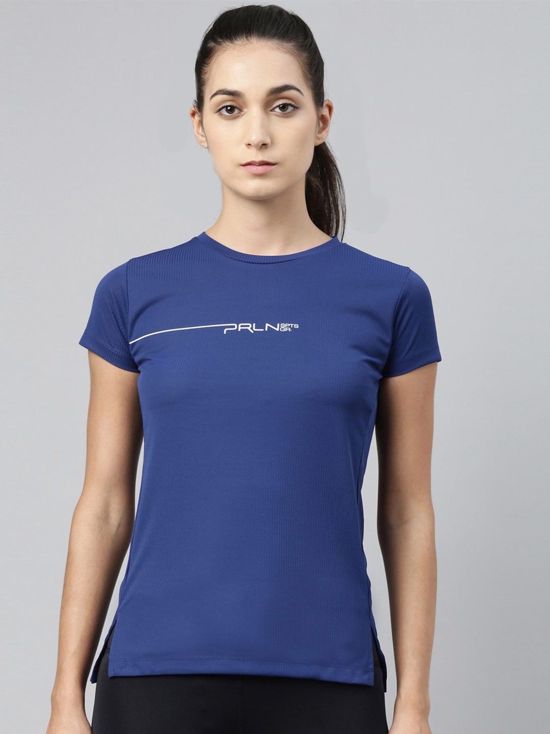 Proline Women Blue Printed T-shirt Price in India