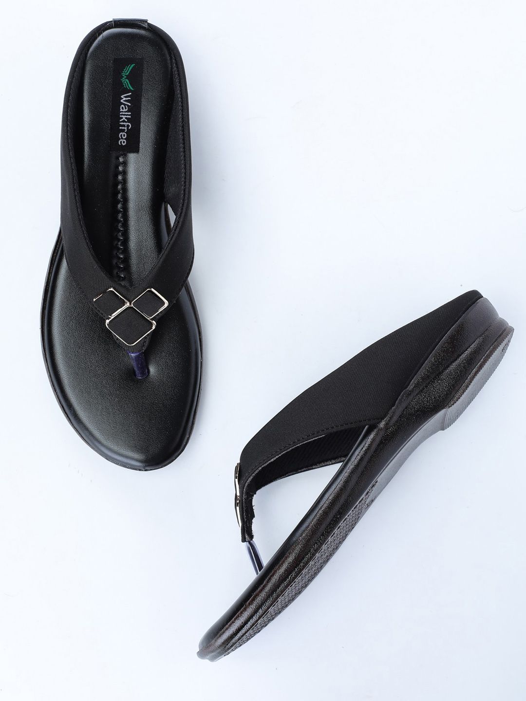 Walkfree Women Black Comfort Heels